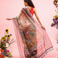 Beige Cotton Blend Printed Madhubani Saree with Unstitched Blouse - Hiral Fashion | Swadesiicart
