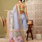 Gray Cotton Blend Printed Madhubani Saree with Unstitched Blouse - Hiral Fashion | Swadesiicart