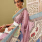 Pink Cotton Blend Printed Madhubani Saree with Unstitched Blouse - Hiral Fashion | Swadesiicart