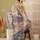 Pink Cotton Blend Printed Madhubani Saree with Unstitched Blouse - Hiral Fashion | Swadesiicart