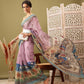 Pink Cotton Blend Printed Madhubani Saree with Unstitched Blouse - Hiral Fashion | Swadesiicart