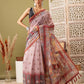 Rust Cotton Blend Printed Madhubani Saree with Unstitched Blouse - Hiral Fashion | Swadesiicart