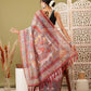 Rust Cotton Blend Printed Madhubani Saree with Unstitched Blouse - Hiral Fashion | Swadesiicart