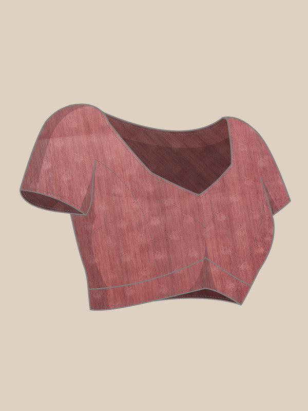 Rust Cotton Blend Printed Madhubani Saree with Unstitched Blouse - Hiral Fashion | Swadesiicart