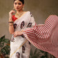 Hiral Fashion Beige Chanderi Cotton Blend Abstract Digital Print Saree | Swadesiicart