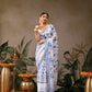 Hiral Fashion White Chanderi Cotton Blend Floral Digital Print Saree | Swadesiicart