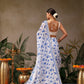 Hiral Fashion White Chanderi Cotton Blend Floral Digital Print Saree | Swadesiicart