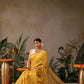 Hiral Fashion Yellow Chanderi Cotton Blend Animal Digital Print Saree | Swadesiicart