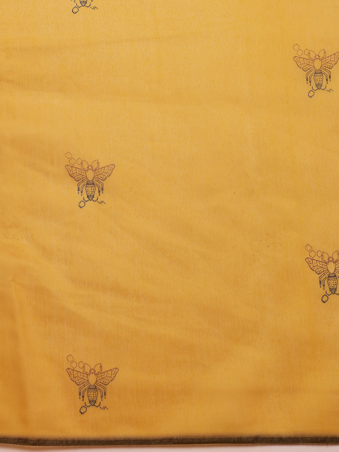 Hiral Fashion Yellow Chanderi Cotton Blend Animal Digital Print Saree | Swadesiicart
