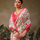 Hiral Fashion Green Chanderi Cotton Blend Floral Digital Print Saree | Swadesiicart