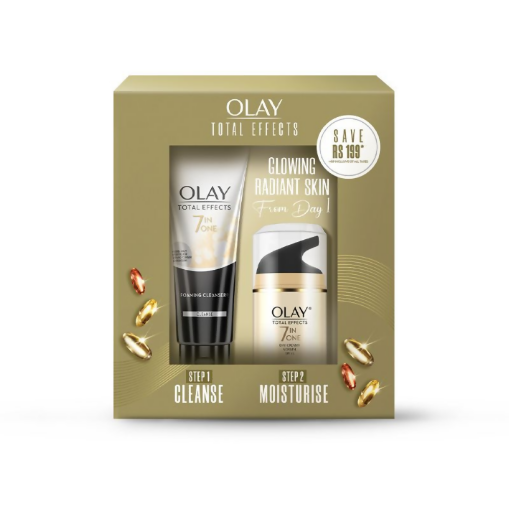 Olay Total Effects Gift Pack - Day Cream & Cleanser - Swadesiicart