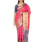 Hiral Fashion Pink Banarasi Art Silk Floral Woven Design Saree | Swadesiicart