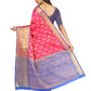 Hiral Fashion Pink Banarasi Art Silk Floral Woven Design Saree | Swadesiicart