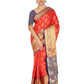 Hiral Fashion Red Banarasi Art Silk Floral Woven Design Saree | Swadesiicart