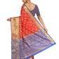 Hiral Fashion Red Banarasi Art Silk Floral Woven Design Saree | Swadesiicart