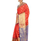 Hiral Fashion Red Banarasi Art Silk Floral Woven Design Saree | Swadesiicart