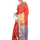 Hiral Fashion Red Banarasi Art Silk Floral Woven Design Saree | Swadesiicart