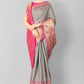 Hiral Fashion Grey Banarasi Silk Blend Geomatric Woven Design Saree | Swadesiicart
