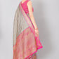 Hiral Fashion Grey Banarasi Silk Blend Geomatric Woven Design Saree | Swadesiicart
