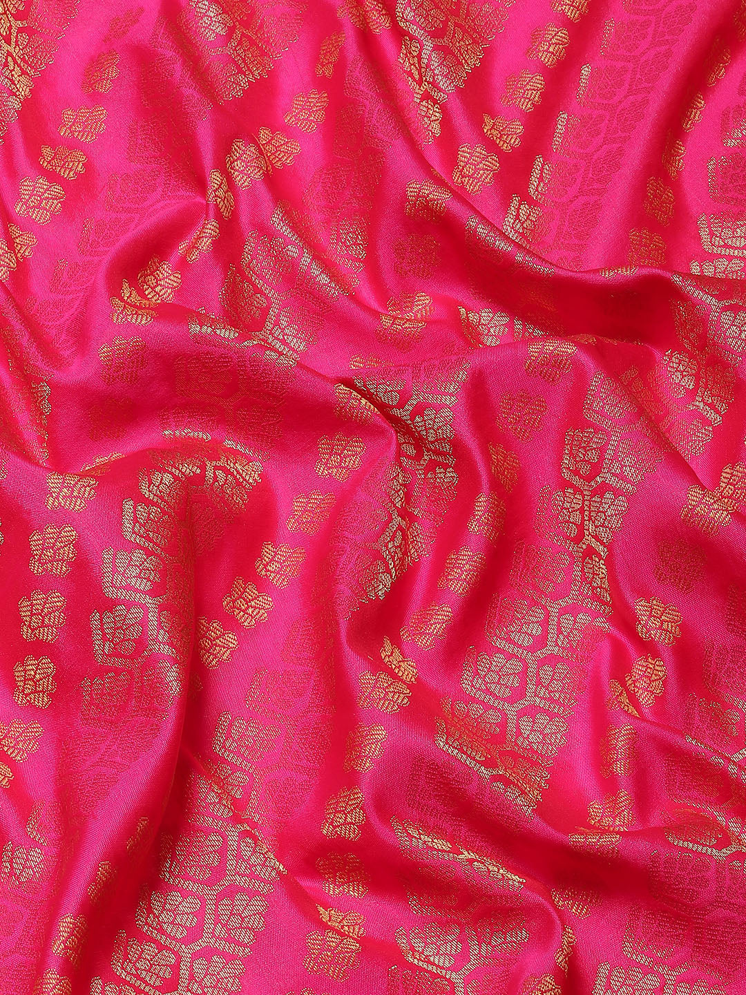 Hiral Fashion Pink Banarasi Silk Blend Abstract Woven Design Saree | Swadesiicart