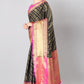 Olive Banarasi Silk Woven Zari Design Striped Saree with Unstitched Blouse - Hiral Fashion | Swadesiicart