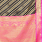 Olive Banarasi Silk Woven Zari Design Striped Saree with Unstitched Blouse - Hiral Fashion | Swadesiicart