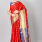 Red Silk Blend Woven Zari Design Abstract Saree with Unstitched Blouse - Hiral Fashion | Swadesiicart
