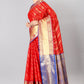 Red Silk Blend Woven Zari Design Abstract Saree with Unstitched Blouse - Hiral Fashion | Swadesiicart