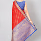 Red Silk Blend Woven Zari Design Abstract Saree with Unstitched Blouse - Hiral Fashion | Swadesiicart