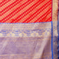 Red Silk Blend Woven Zari Design Abstract Saree with Unstitched Blouse - Hiral Fashion | Swadesiicart