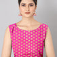 Navy Blue Silk Blend Woven Zari Design Striped Saree with Unstitched Blouse - Hiral Fashion | Swadesiicart