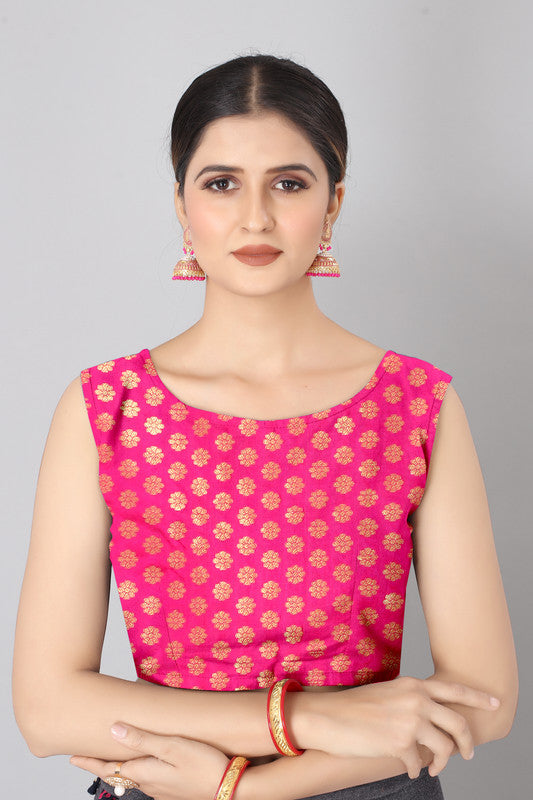 Yellow Silk Blend Woven Zari Design Striped Saree with Unstitched Blouse - Hiral Fashion | Swadesiicart