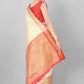 White Silk Blend Woven Zari Design Striped Saree with Unstitched Blouse - Hiral Fashion | Swadesiicart