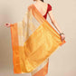 Beige Jute Silk Embellished Geomatric Saree with Unstitched Blouse - Hiral Fashion | Swadesiicart