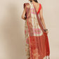 Beige Tusser Silk Woven Zari Design Floral Saree with Unstitched Blouse - Hiral Fashion | Swadesiicart