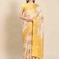 Beige Jute Silk Embellished Geomatric Saree with Unstitched Blouse - Hiral Fashion | Swadesiicart