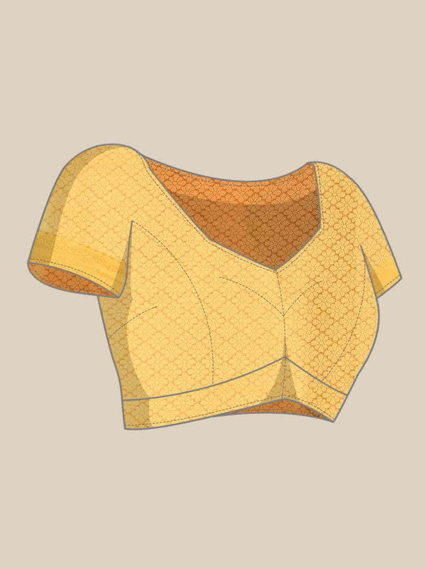 Beige Jute Silk Embellished Geomatric Saree with Unstitched Blouse - Hiral Fashion | Swadesiicart
