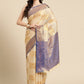 Beige Jute Silk Woven Zari Design Geomatric Saree with Unstitched Blouse - Hiral Fashion | Swadesiicart