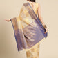 Beige Jute Silk Woven Zari Design Geomatric Saree with Unstitched Blouse - Hiral Fashion | Swadesiicart