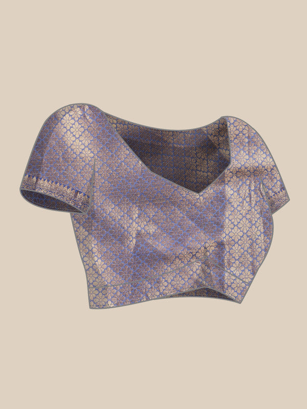 Beige Jute Silk Woven Zari Design Geomatric Saree with Unstitched Blouse - Hiral Fashion | Swadesiicart