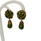 Terracotta Flower Stud With Waterdrop Earrings