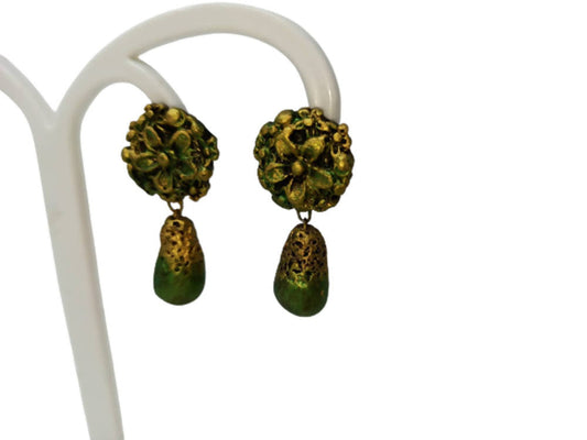 Terracotta Flower Stud With Waterdrop Earrings