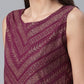 Ahalyaa Wine Crepe Glitter Print Kurta with Sharara and dupatta Set | Swadesiicart