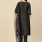 Black Embroidered Chinon Straight Kurta With Trouser & Dupatta - Salimar