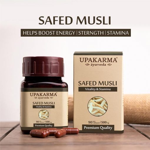 Upakarma Ayurveda Safed Musli Capsules - Swadesiicart