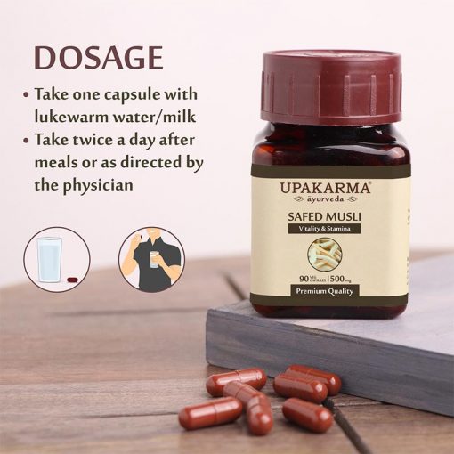 Upakarma Ayurveda Safed Musli Capsules - Swadesiicart