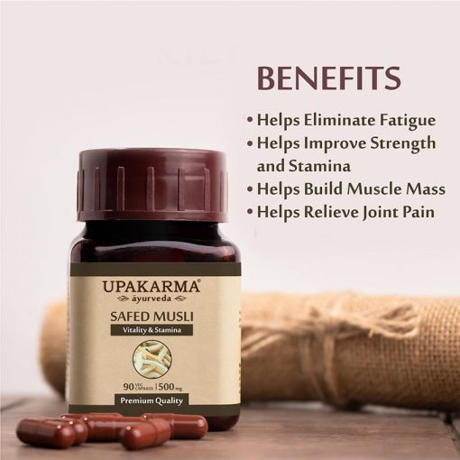 Upakarma Ayurveda Safed Musli Capsules - Swadesiicart