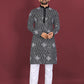 Neera Trendz Black Soft Silk Embroidered Men's Kurta Pyjama - Swadesiicart