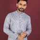 Neera Trendz Grey Soft Silk Embroidered Men's Kurta Pyjama - Swadesiicart