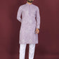 Neera Trendz Purple Soft Silk Embroidered Men's Kurta Pyjama - Swadesiicart